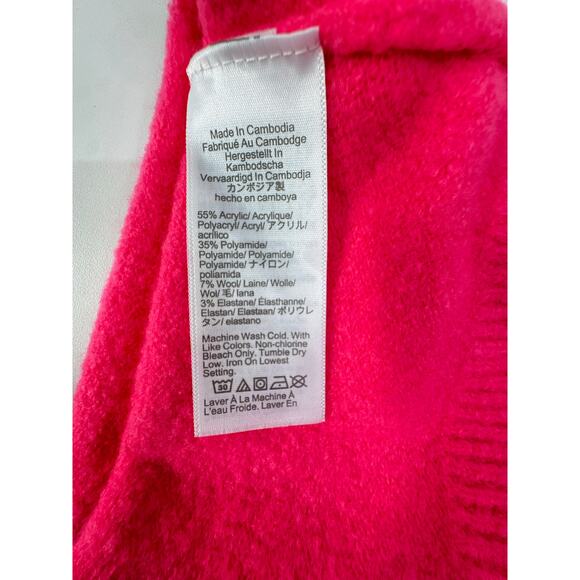 J.Crew Neon Pink Extra Soft Crewneck Pullover Sweater Size Small - Picture 7 of 9